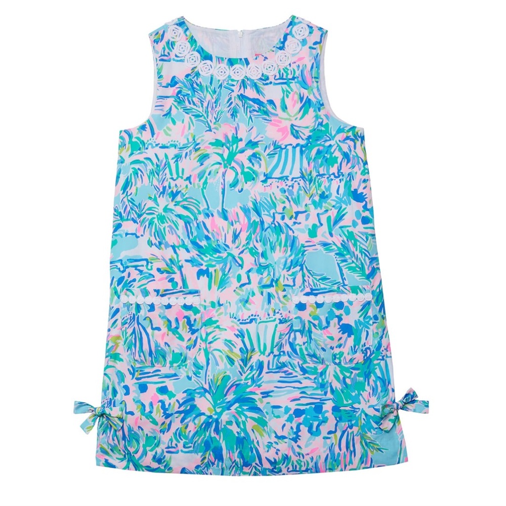 Lilly Pulitzer little Lilly classic shirt dress in Blue Ibiza